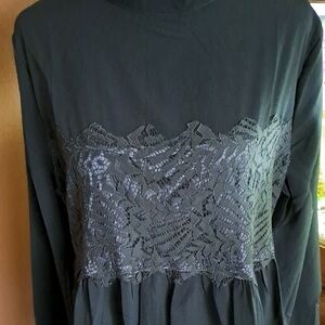 NWT Elegant Charecoal Lace Blouse